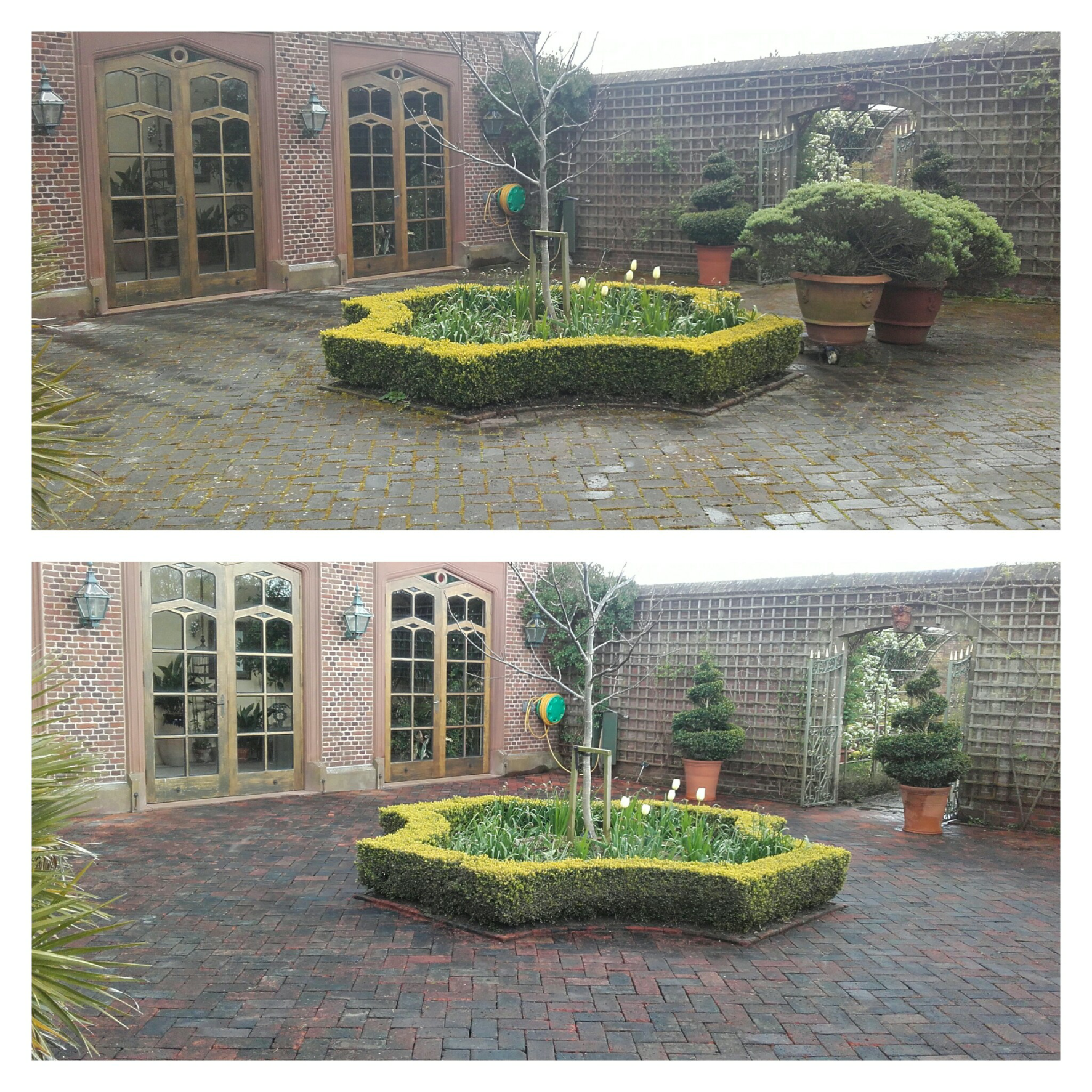 Ruabbin Red Brick Patio Cleaning - Grade 2 listed